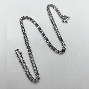Vtg Sterling Silver Cable Chain 18” Length 2mm Width